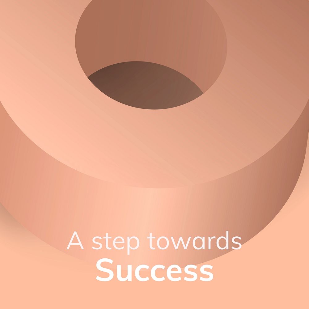 Success quote, geometric design Instagram post template
