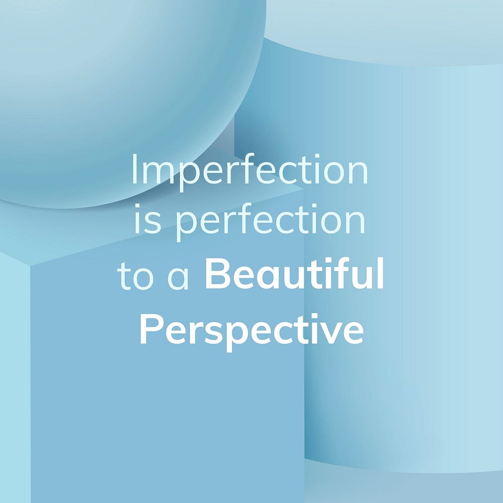Imperfection quote, geometric design Instagram post template