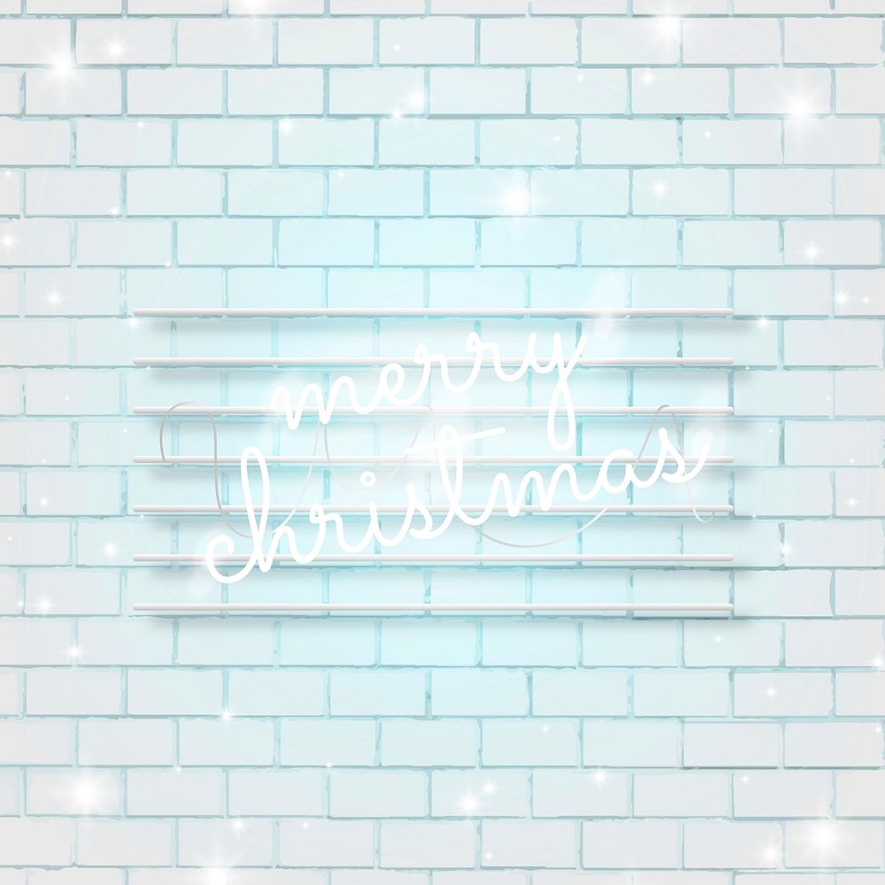Merry Christmas neon sign Instagram post template