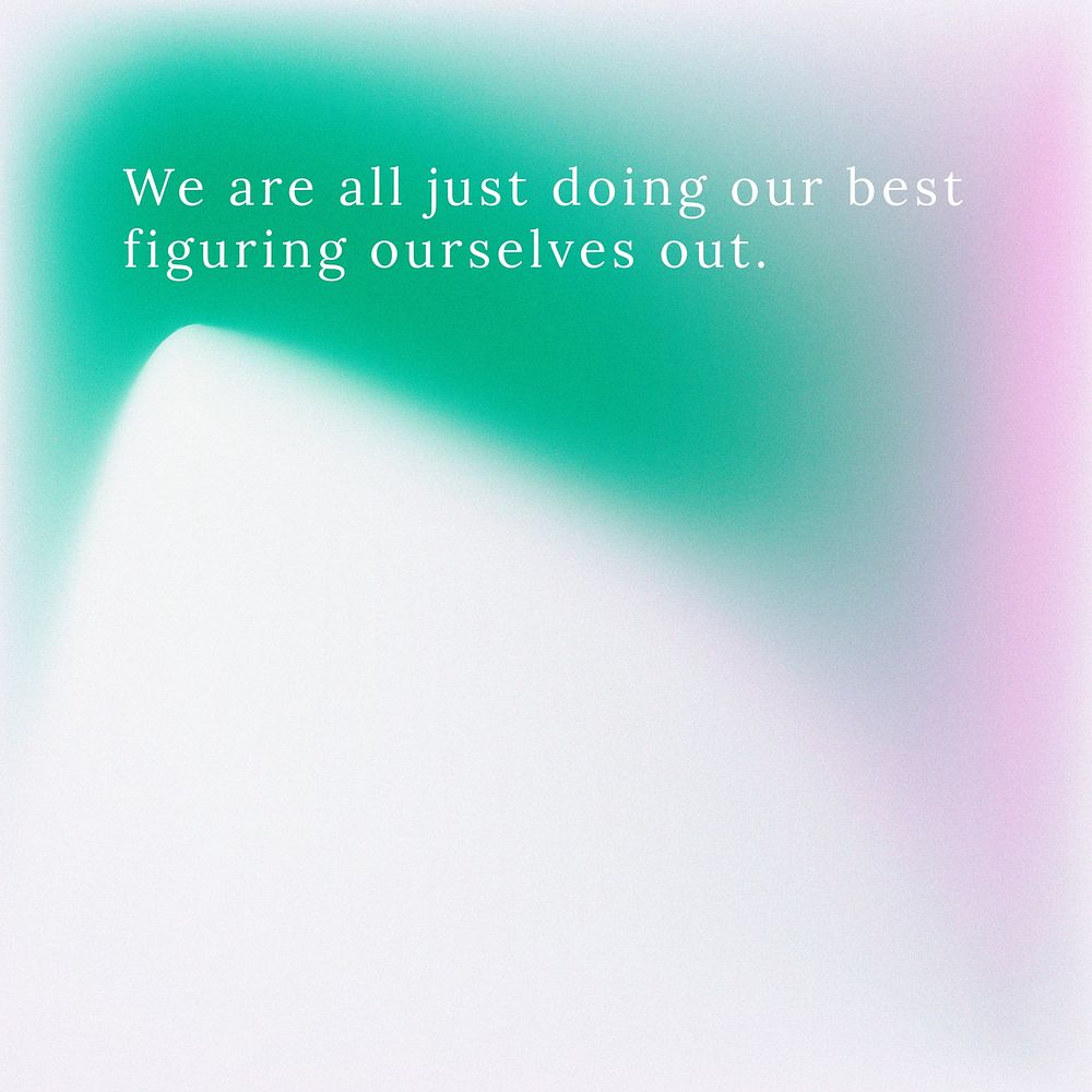 Positivity quote, gradient design Instagram post template