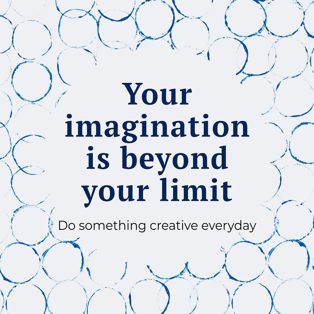 Motivational imagination quote Instagram post template