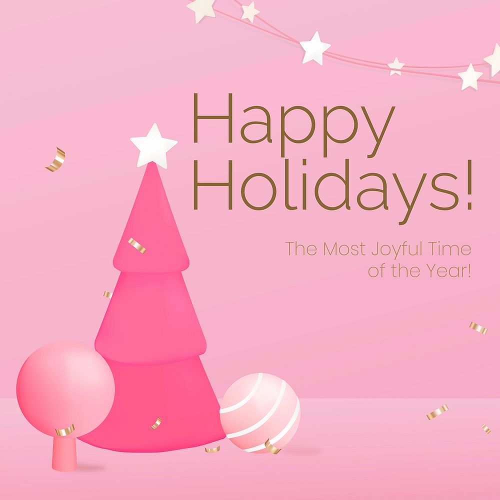 Happy Holidays,   festive design Instagram post template