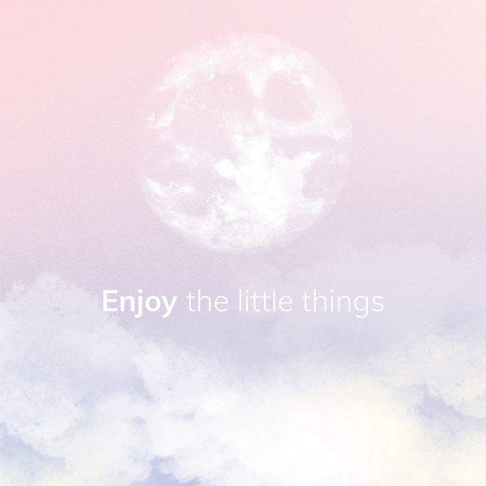 Enjoy the litle things sky quote Instagram post template