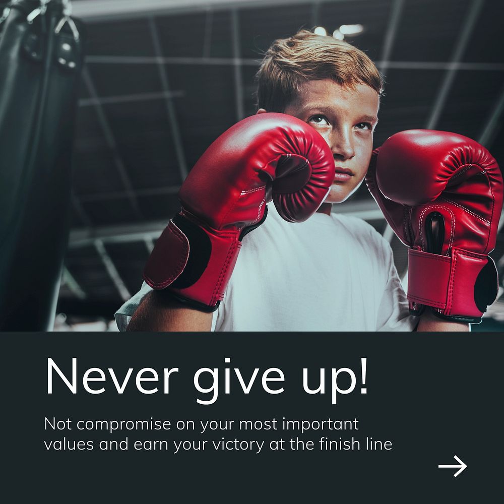 Boxing, sport   design Instagram post template