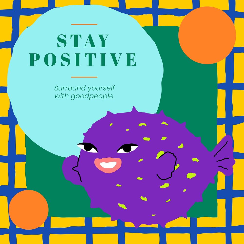Stay cool, cute animal illustration Instagram post template