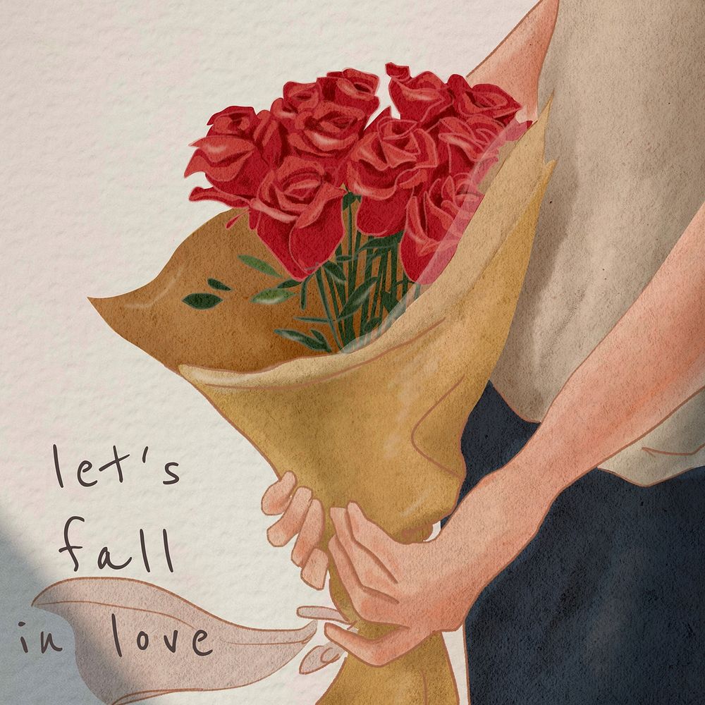 Let's fall in love quote Instagram post template