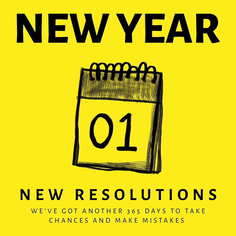 New year resolution & design Instagram post template