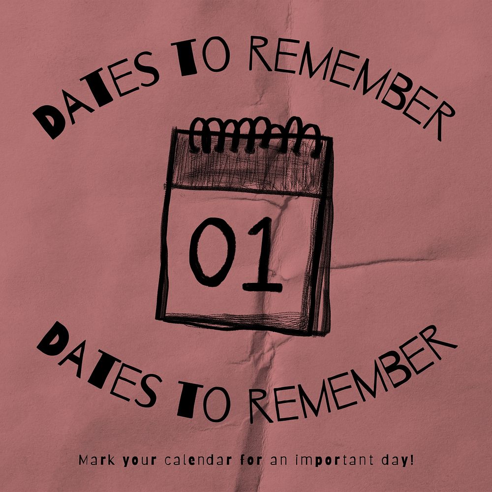 Date to remember & design Instagram post template