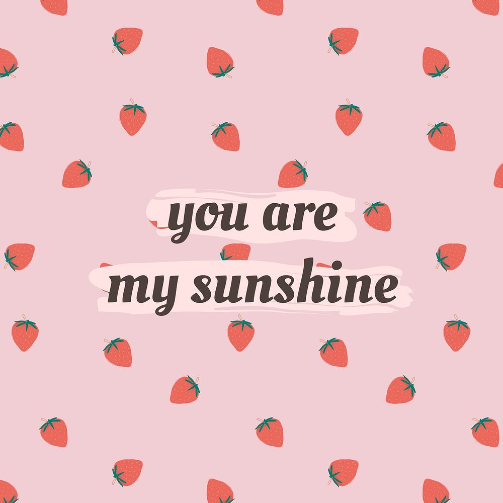 Cute strawberry  Instagram post template