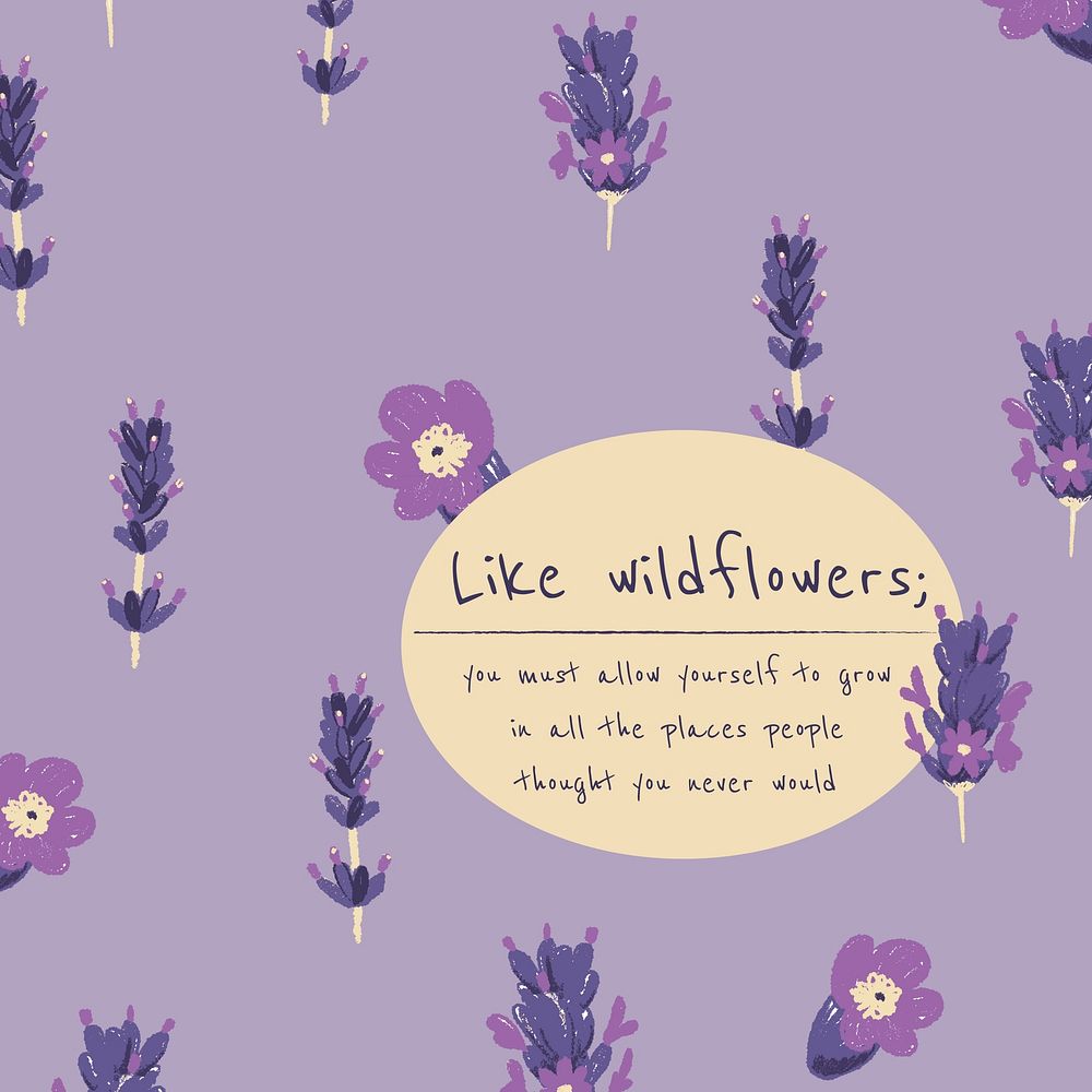 Wildflower positive quote Instagram post template