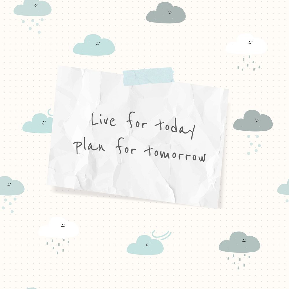 Cheerful quote,   weather doodle design Instagram post template