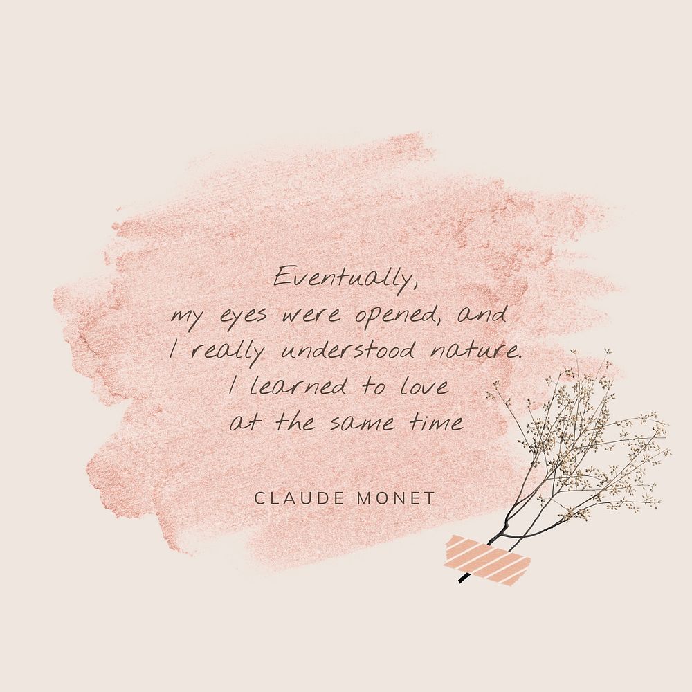 Minimal    with Monet quote Instagram post template