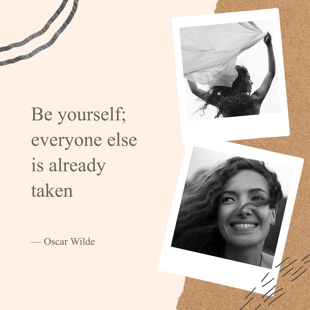 Minimal    with inspirational quote by Oscar Wilde Instagram post template