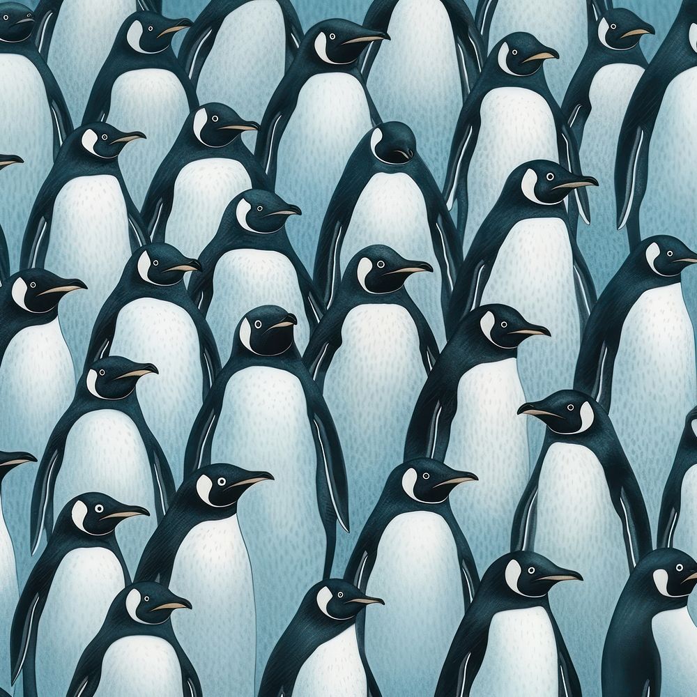 Penguin animal pattern bird. AI generated Image by rawpixel.