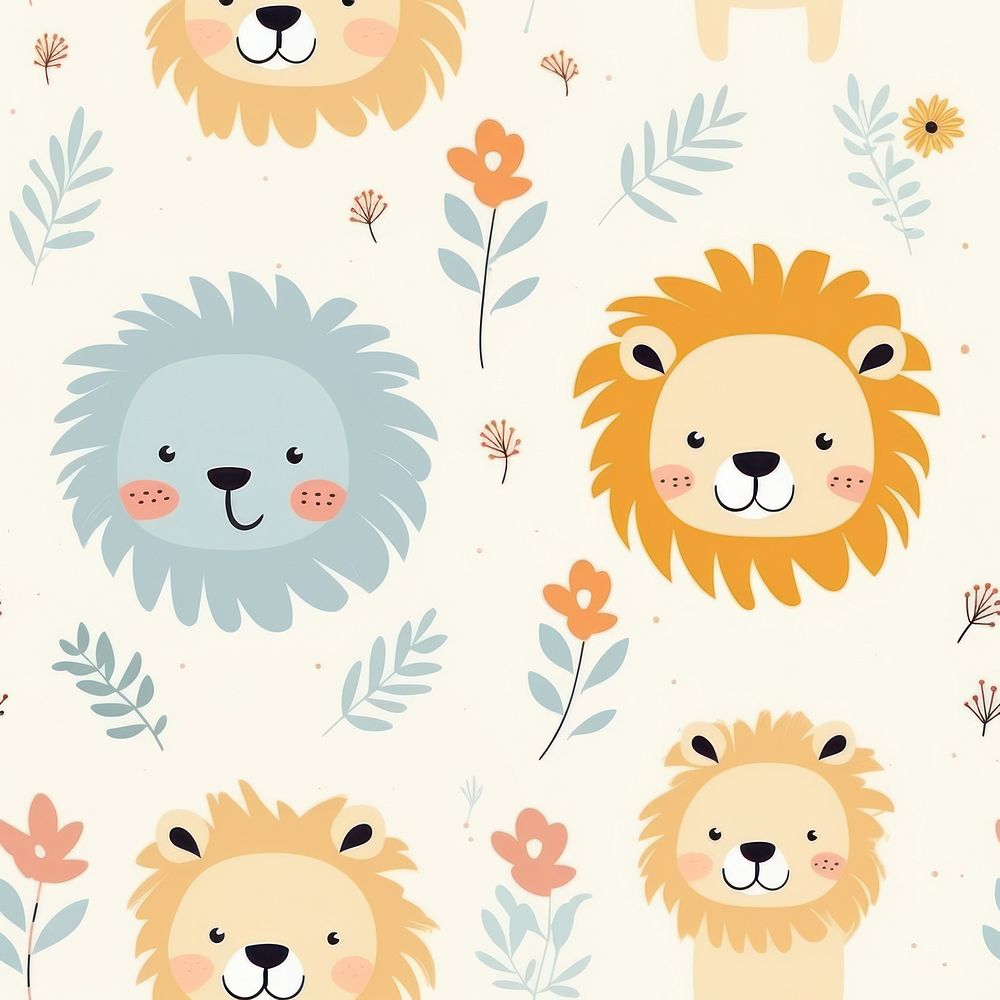Lion pattern backgrounds . AI generated Image by rawpixel.