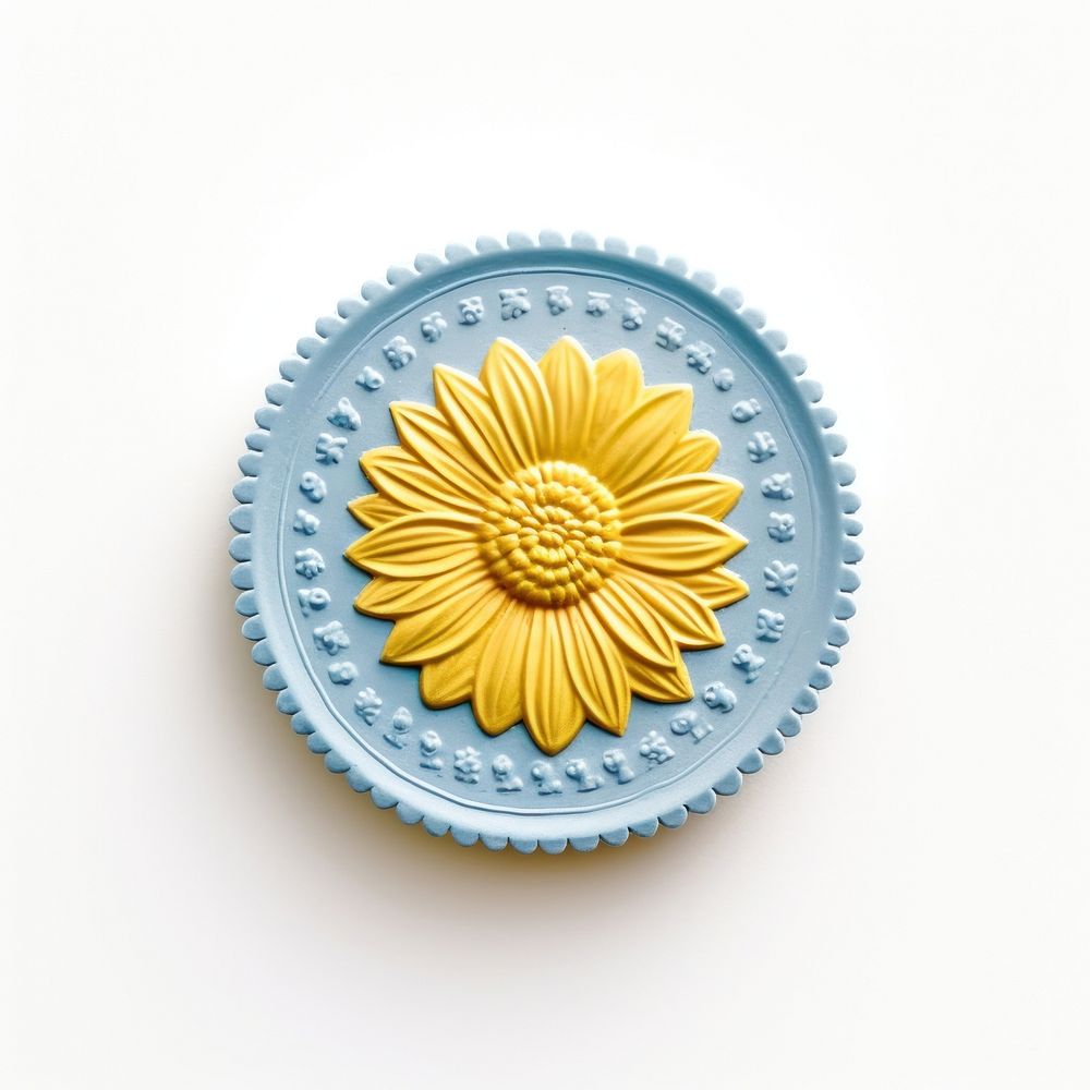 Sunflower yellow blue inflorescence. AI generated Image by rawpixel.