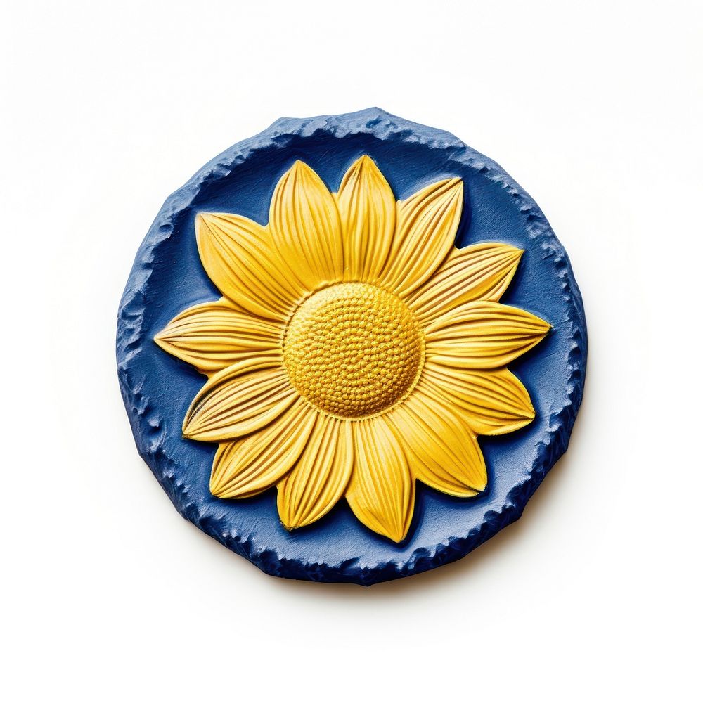 Sunflower yellow blue white background. AI generated Image by rawpixel.
