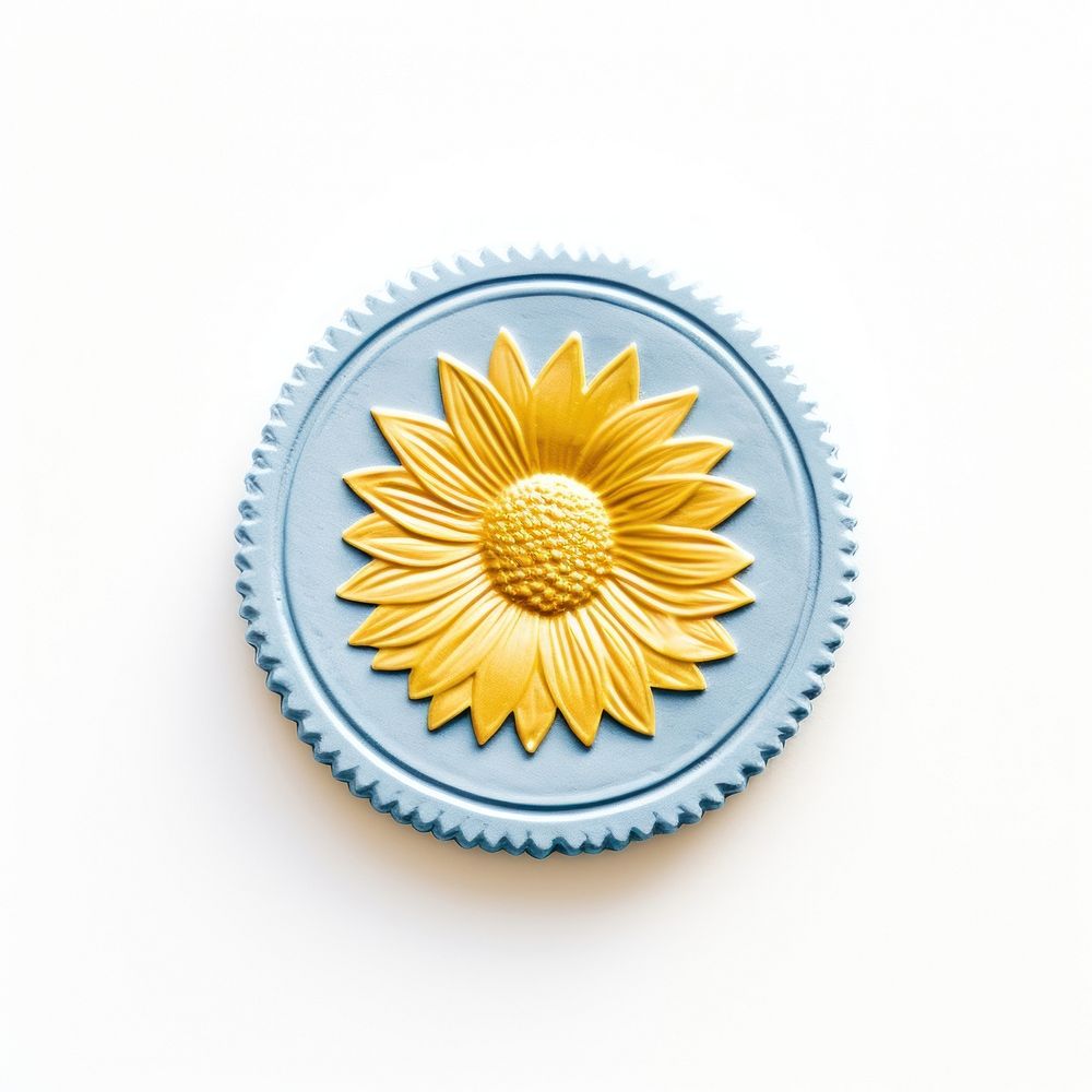 Sunflower yellow blue white background. AI generated Image by rawpixel.