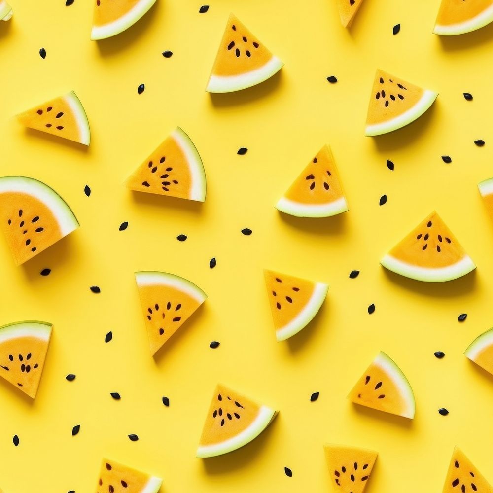 Yellow watermelon backgrounds pattern fruit. AI generated Image by rawpixel.
