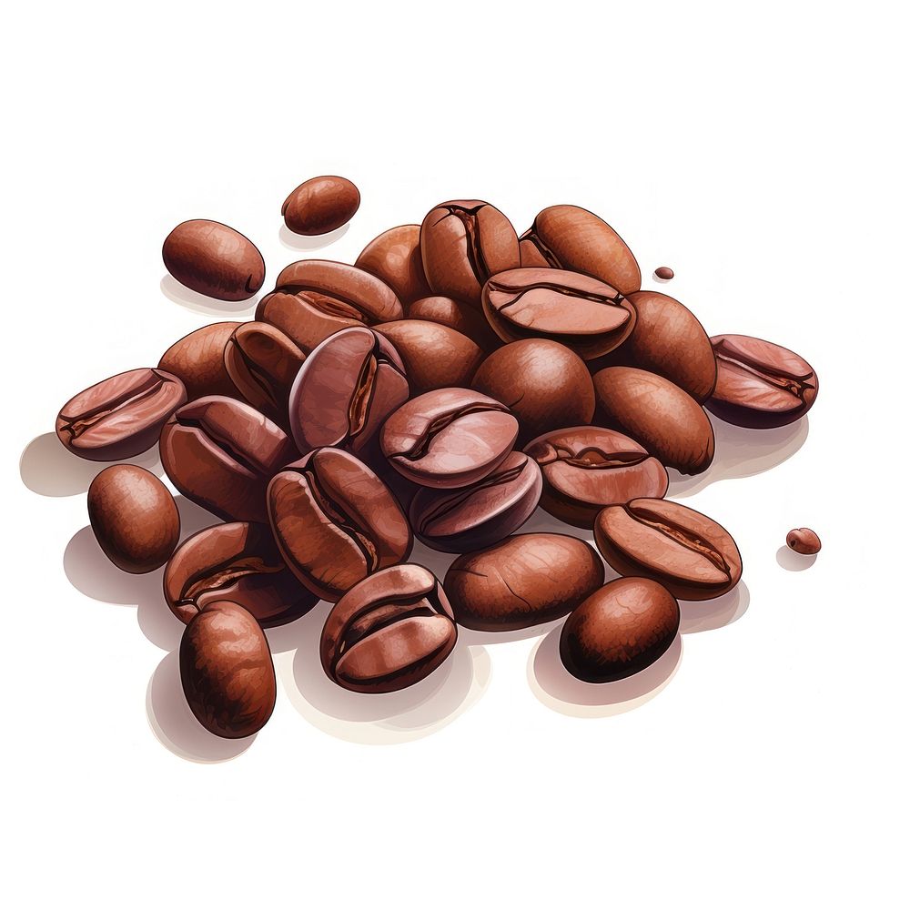 Coffee beans coffee white background coffee beans. AI generated Image by rawpixel.