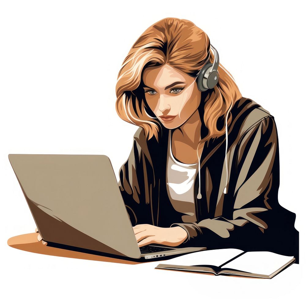 Laptop computer adult woman. AI generated Image by rawpixel.