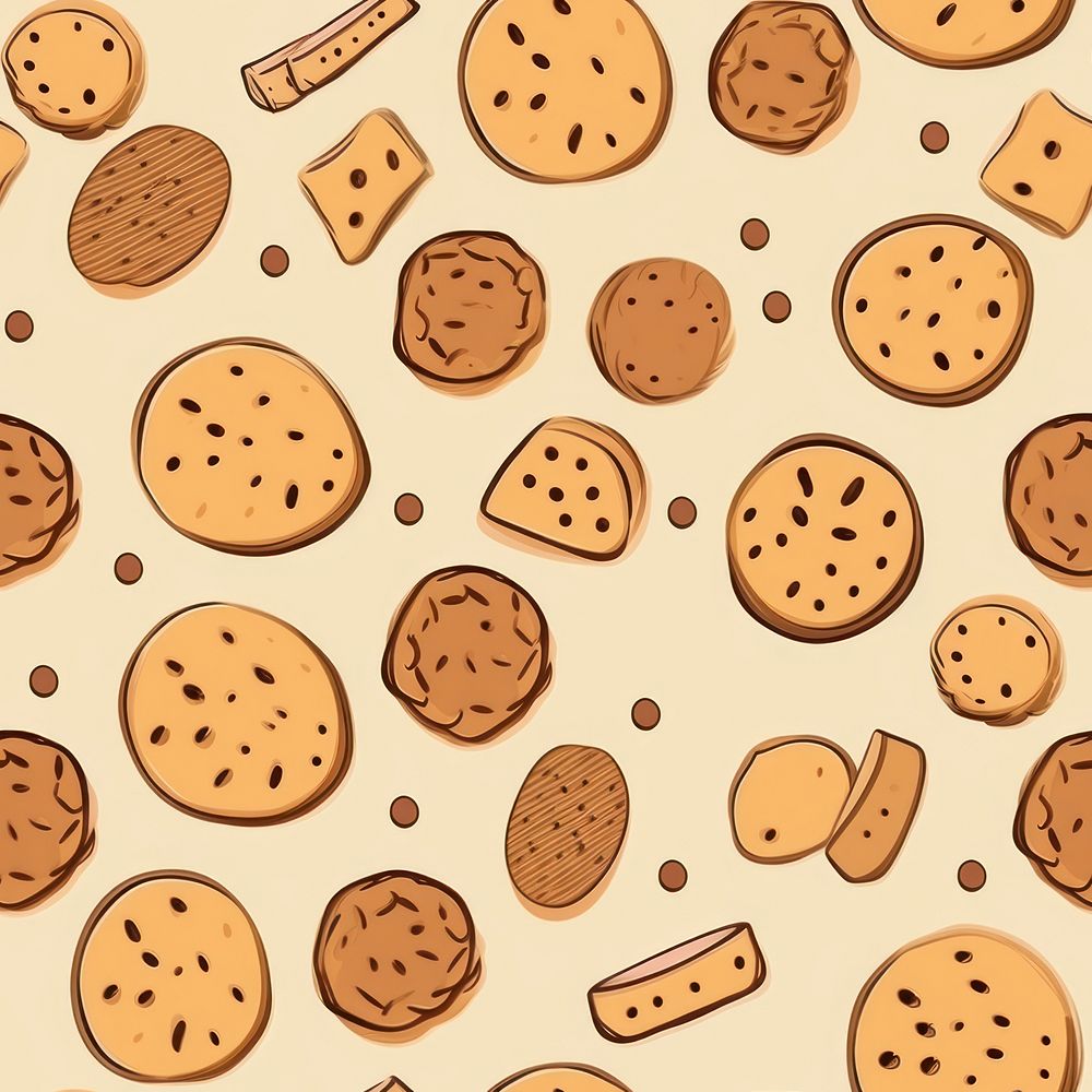 Biscuits pattern backgrounds food. AI generated Image by rawpixel.