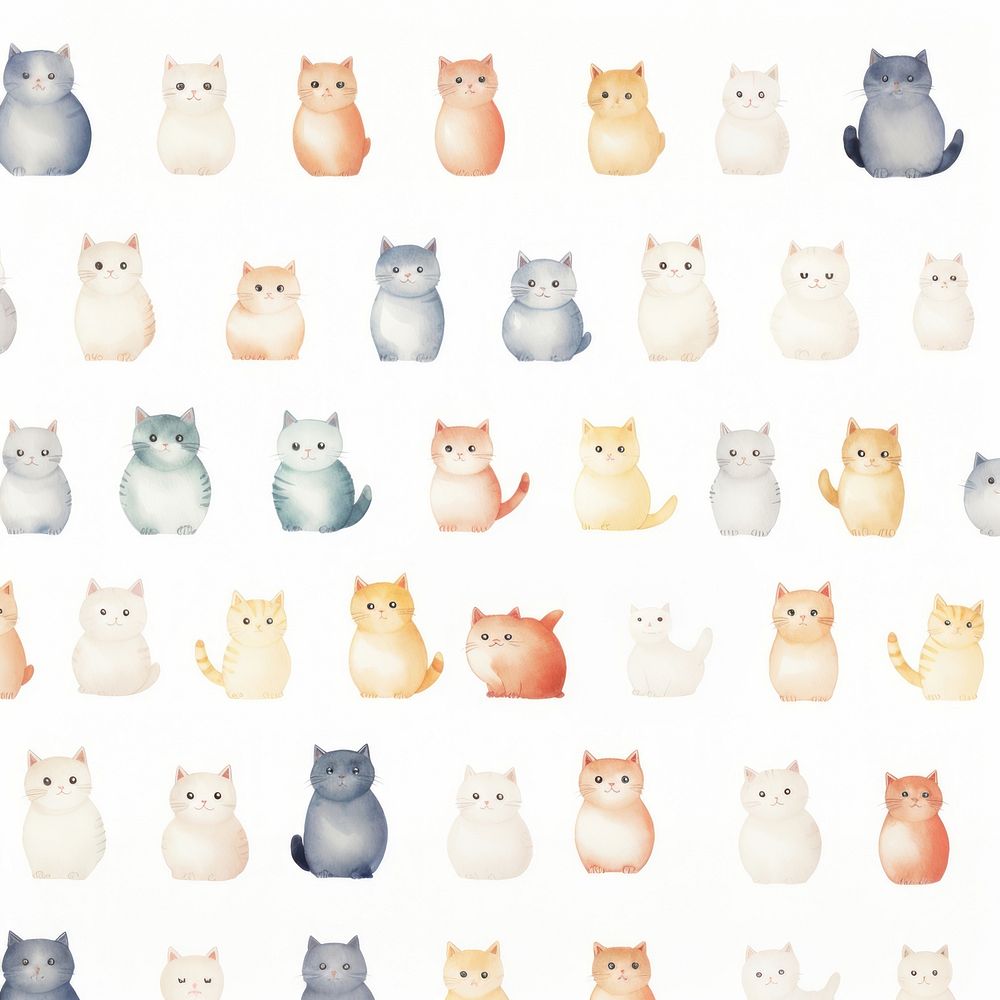 Cat playing full body backgrounds wallpaper pattern. AI generated Image by rawpixel.