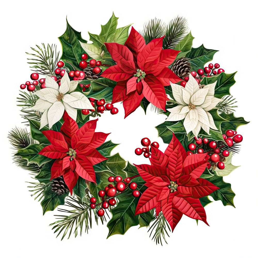 Christmas Pine Wreath wreath christmas plant. AI generated Image by rawpixel.