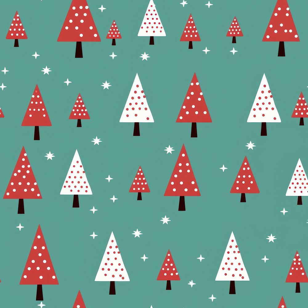 Christmas tree pattern backgrounds red. AI generated Image by rawpixel.