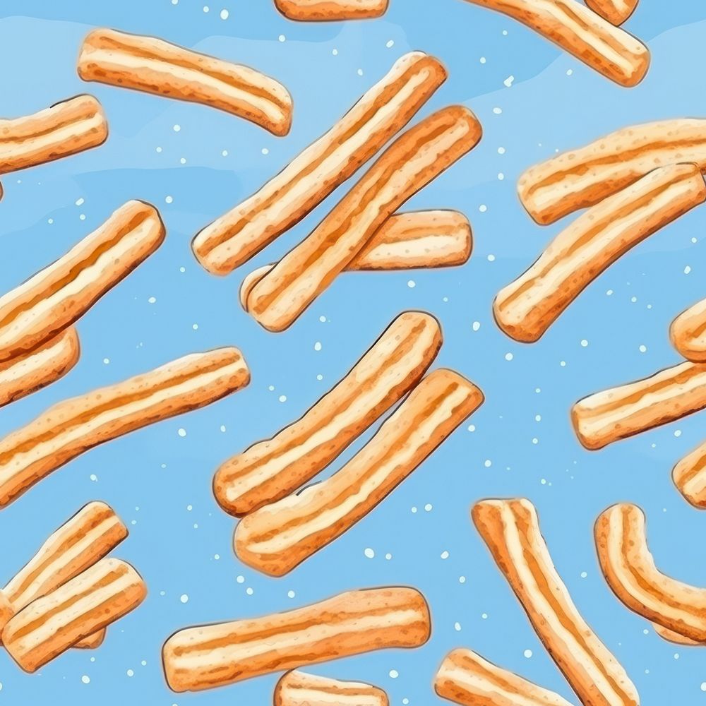 Churros backgrounds pattern food. AI generated Image by rawpixel.