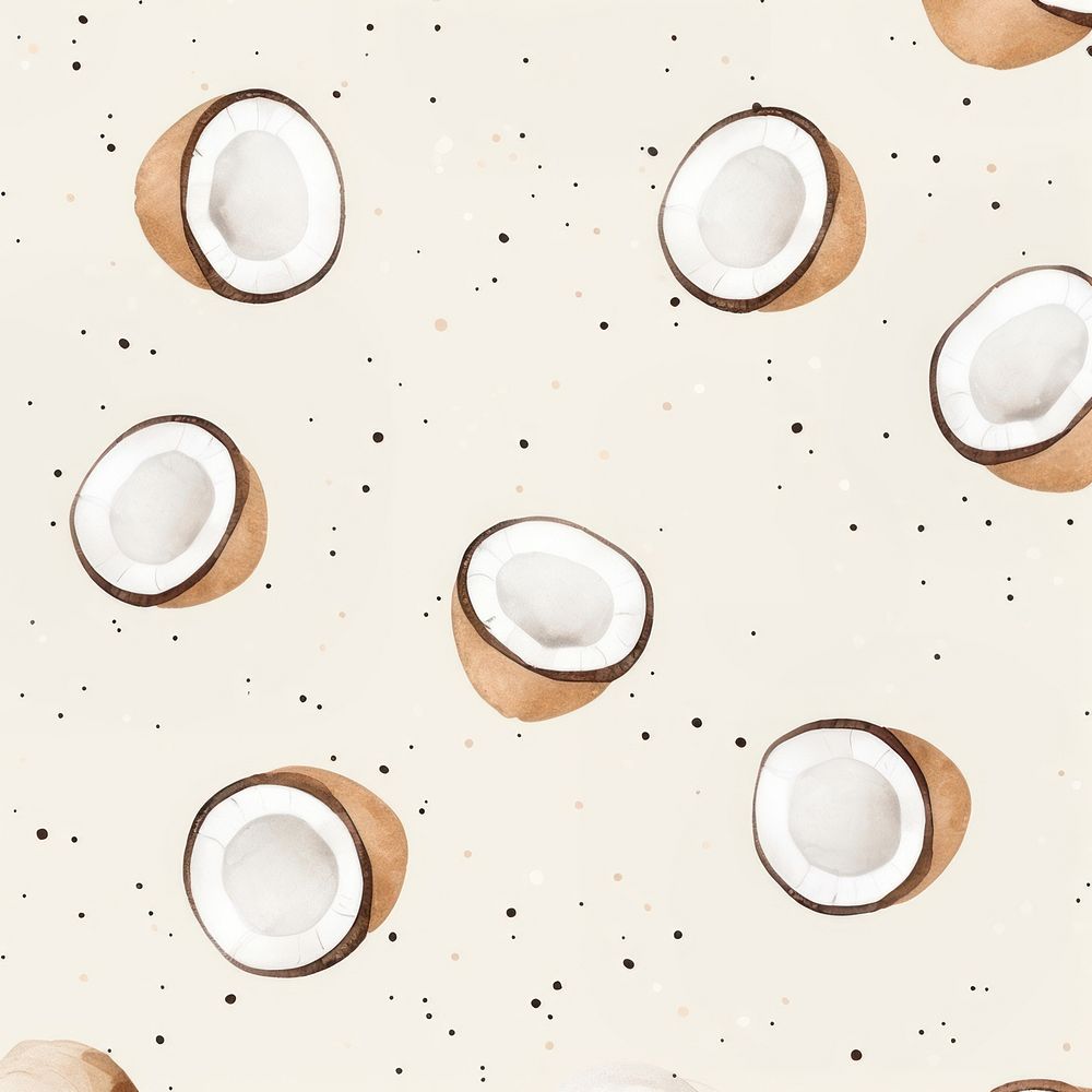 Coconut backgrounds pattern repetition. AI generated Image by rawpixel.