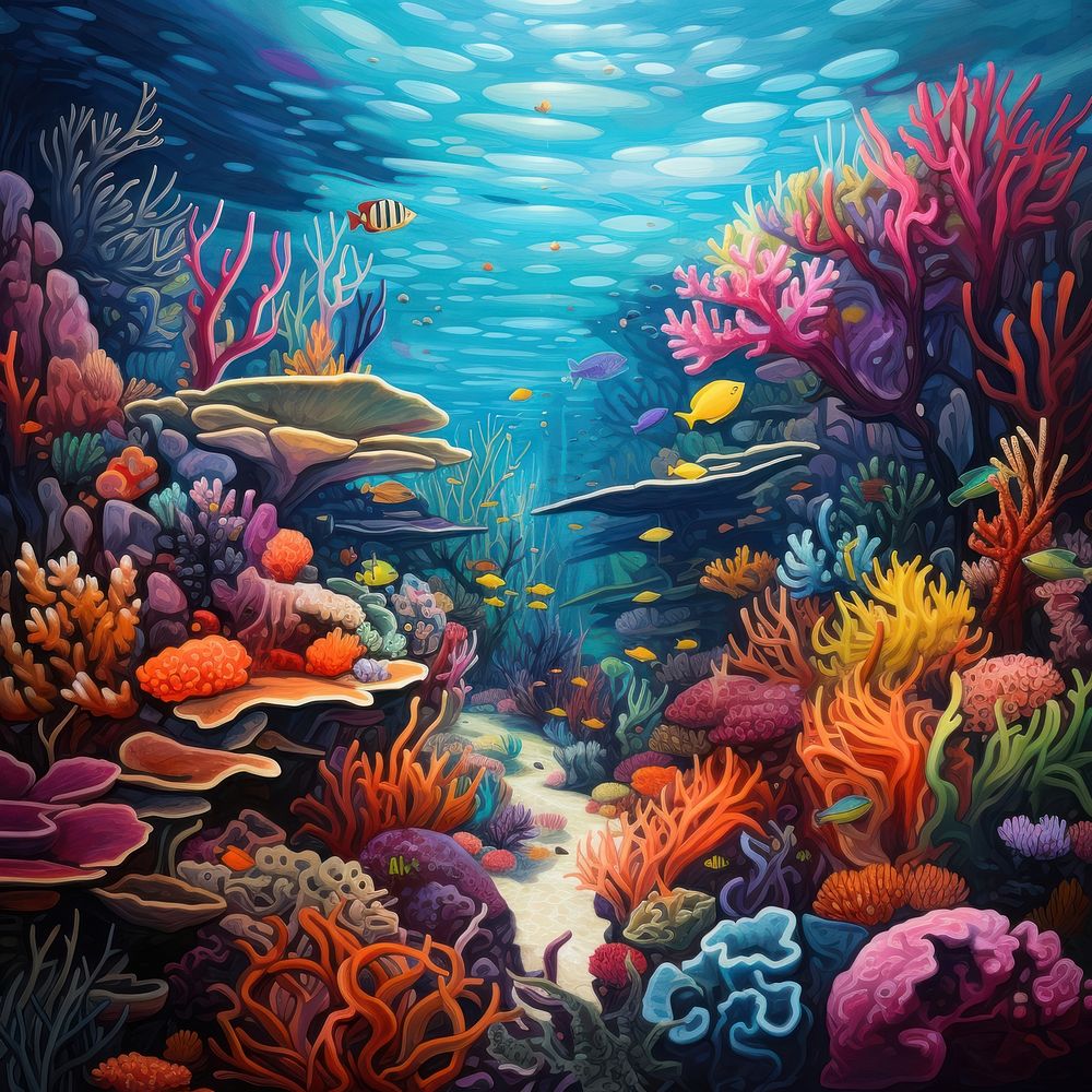 Colorful reef aquarium outdoors nature. AI generated Image by rawpixel.