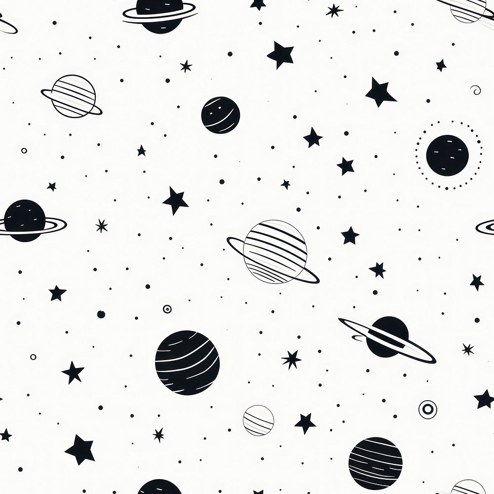 Cute saturn pattern backgrounds paper. AI generated Image by rawpixel.