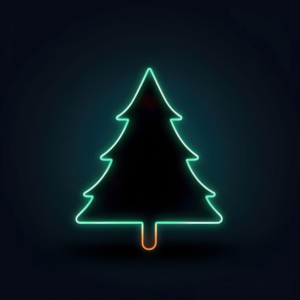 Christmas tree neon light night. AI generated Image by rawpixel.