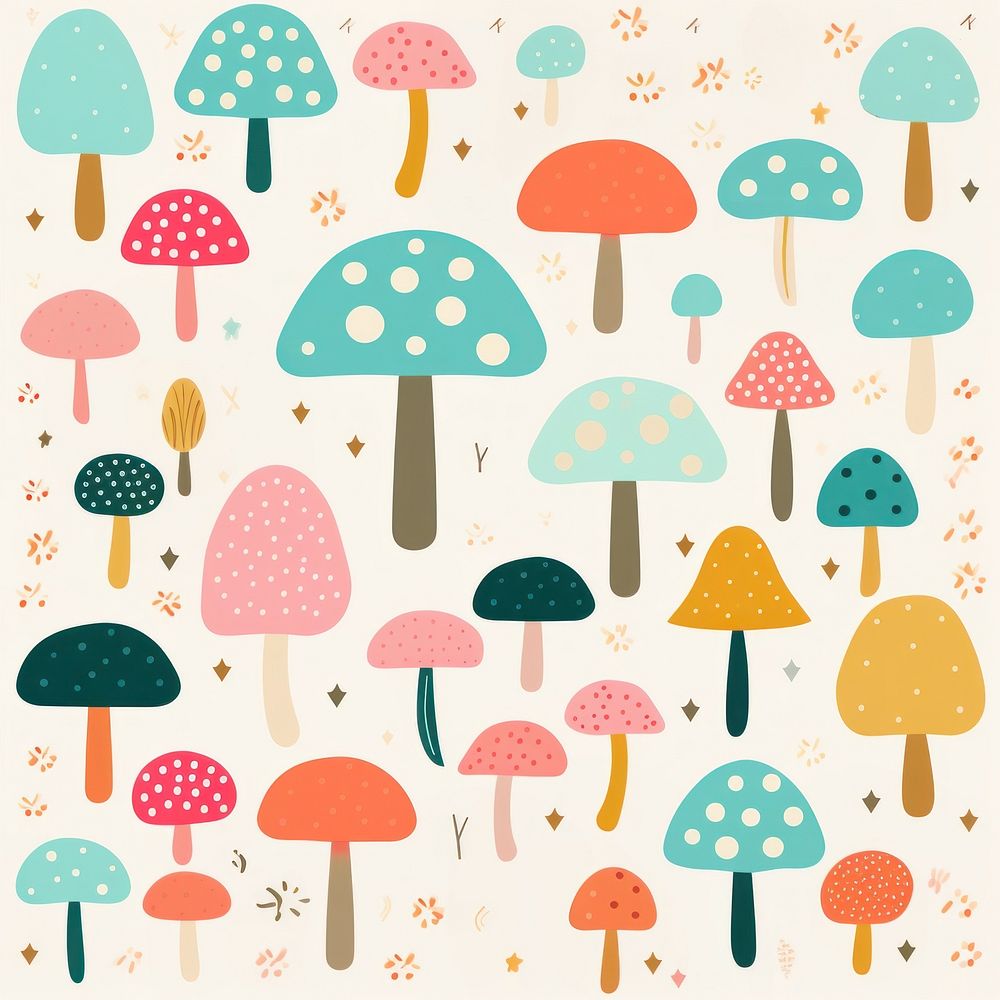 Mushroom pattern plant backgrounds. AI generated Image by rawpixel.