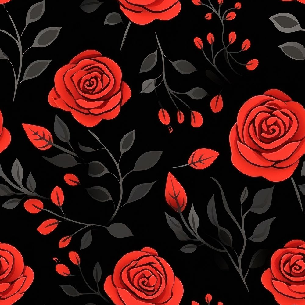 Red rose pattern backgrounds flower. AI generated Image by rawpixel.