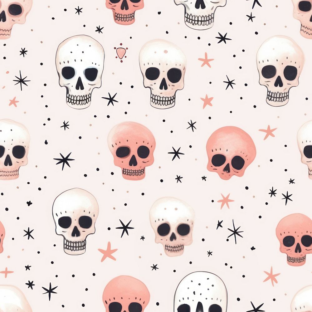 Skull backgrounds pattern paper. AI generated Image by rawpixel.