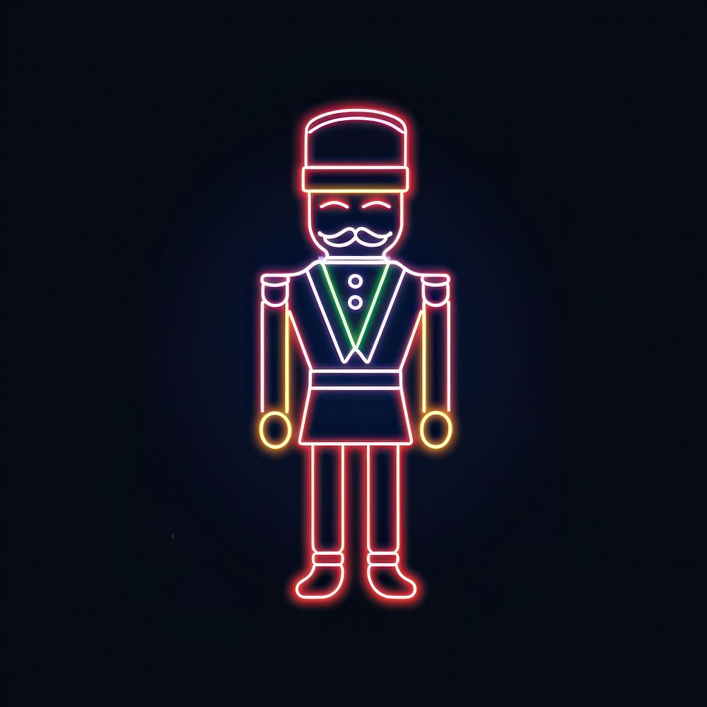 Nutcracker neon light line. AI generated Image by rawpixel.