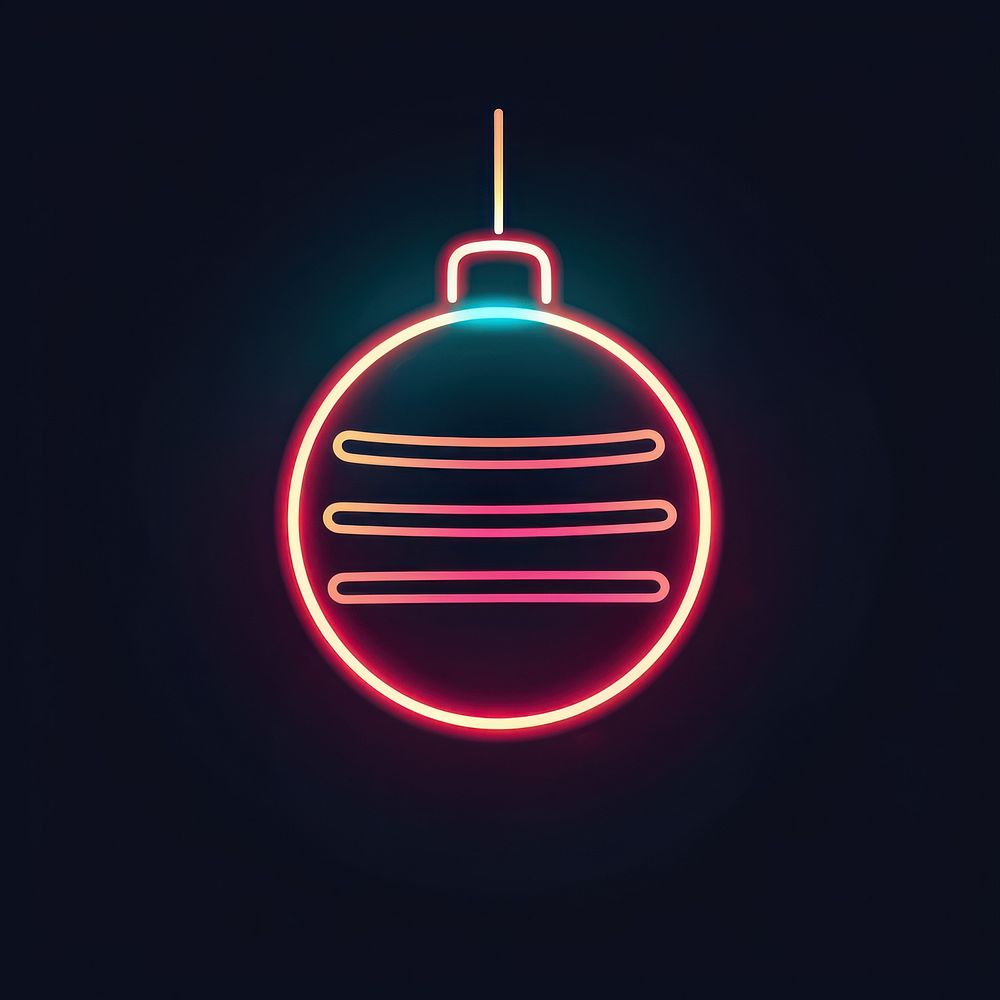 Christmas ball neon light night. AI generated Image by rawpixel.