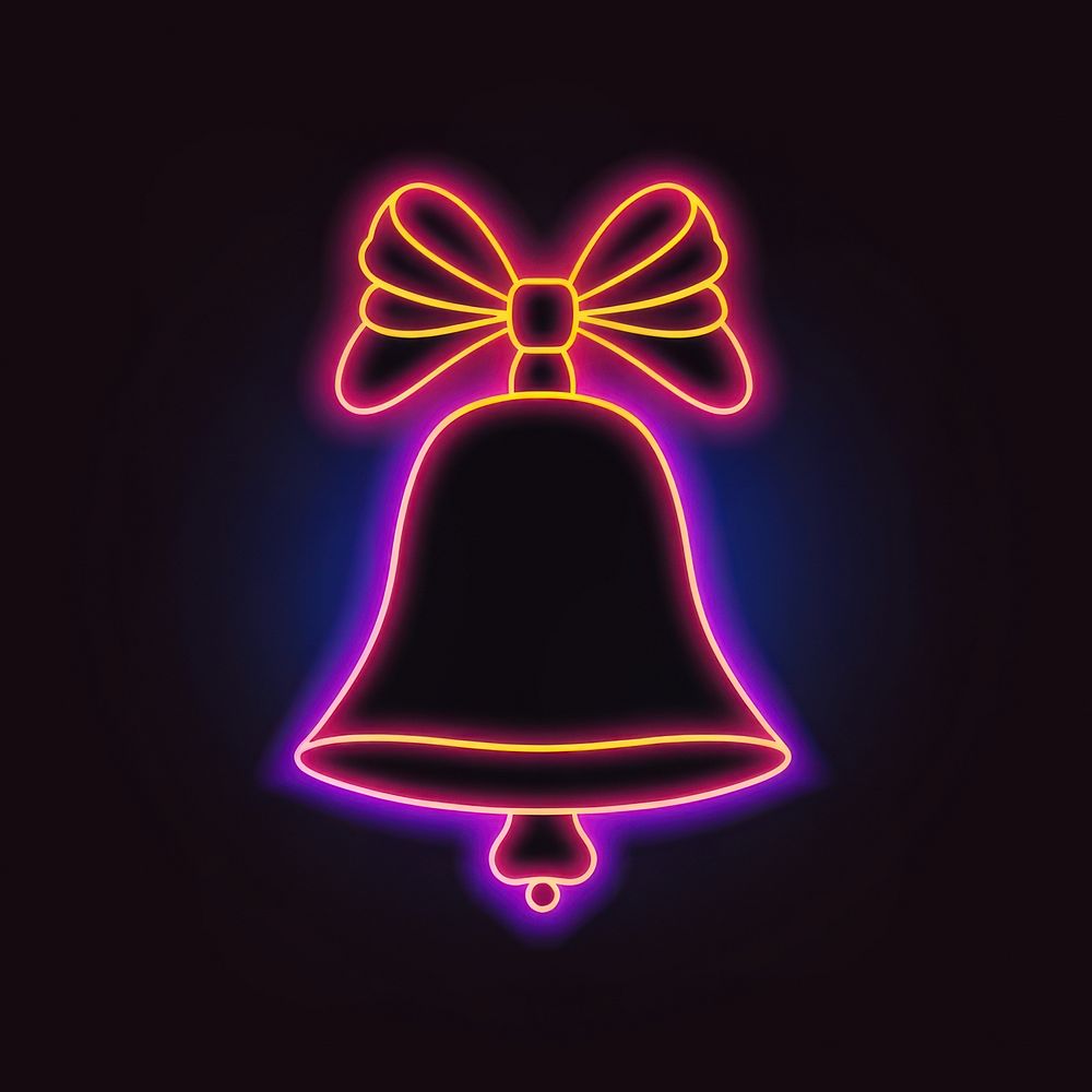 Neon light line bell. AI generated Image by rawpixel.