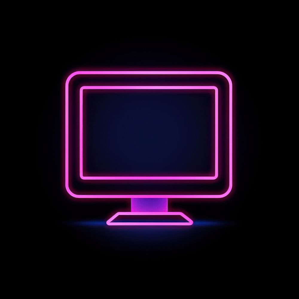 Computure icon neon screen light. AI generated Image by rawpixel.