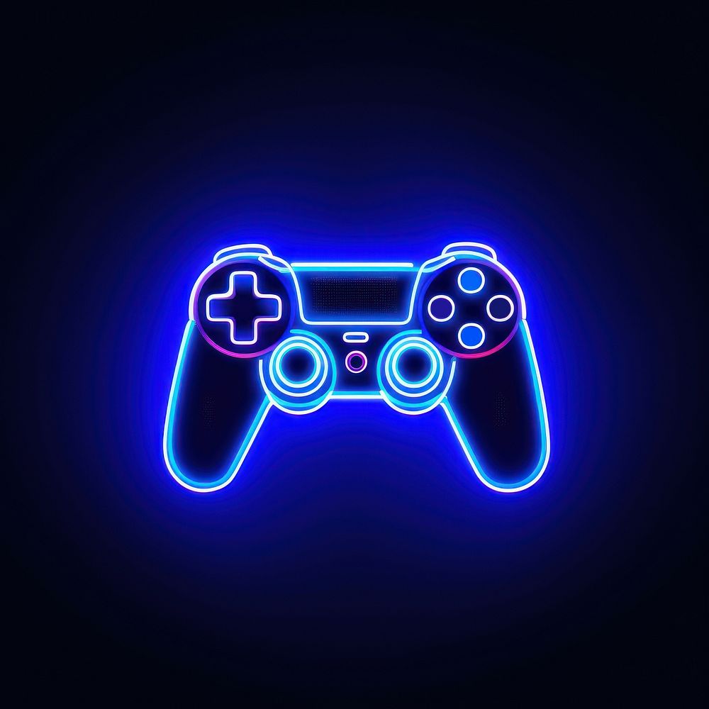 Game icon light line blue. AI generated Image by rawpixel.