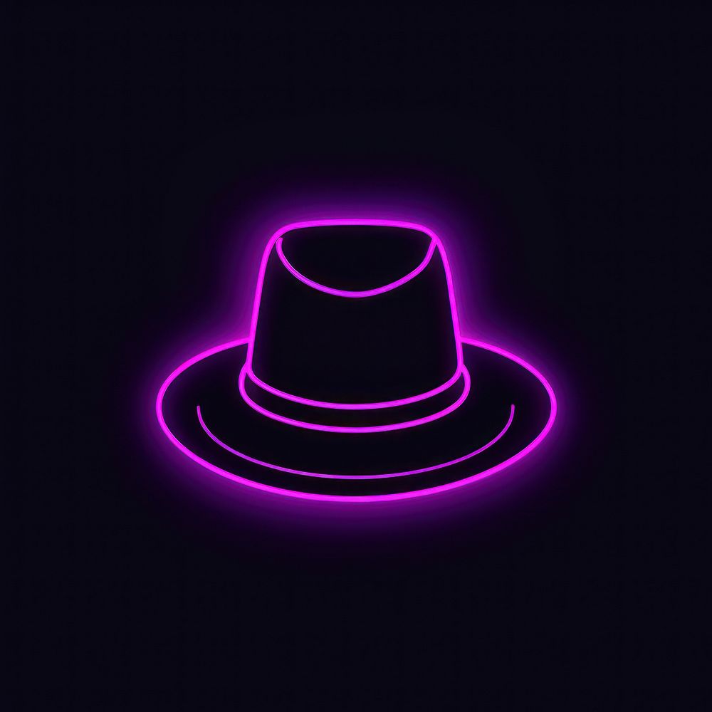 Hat icon purple neon light. AI generated Image by rawpixel.