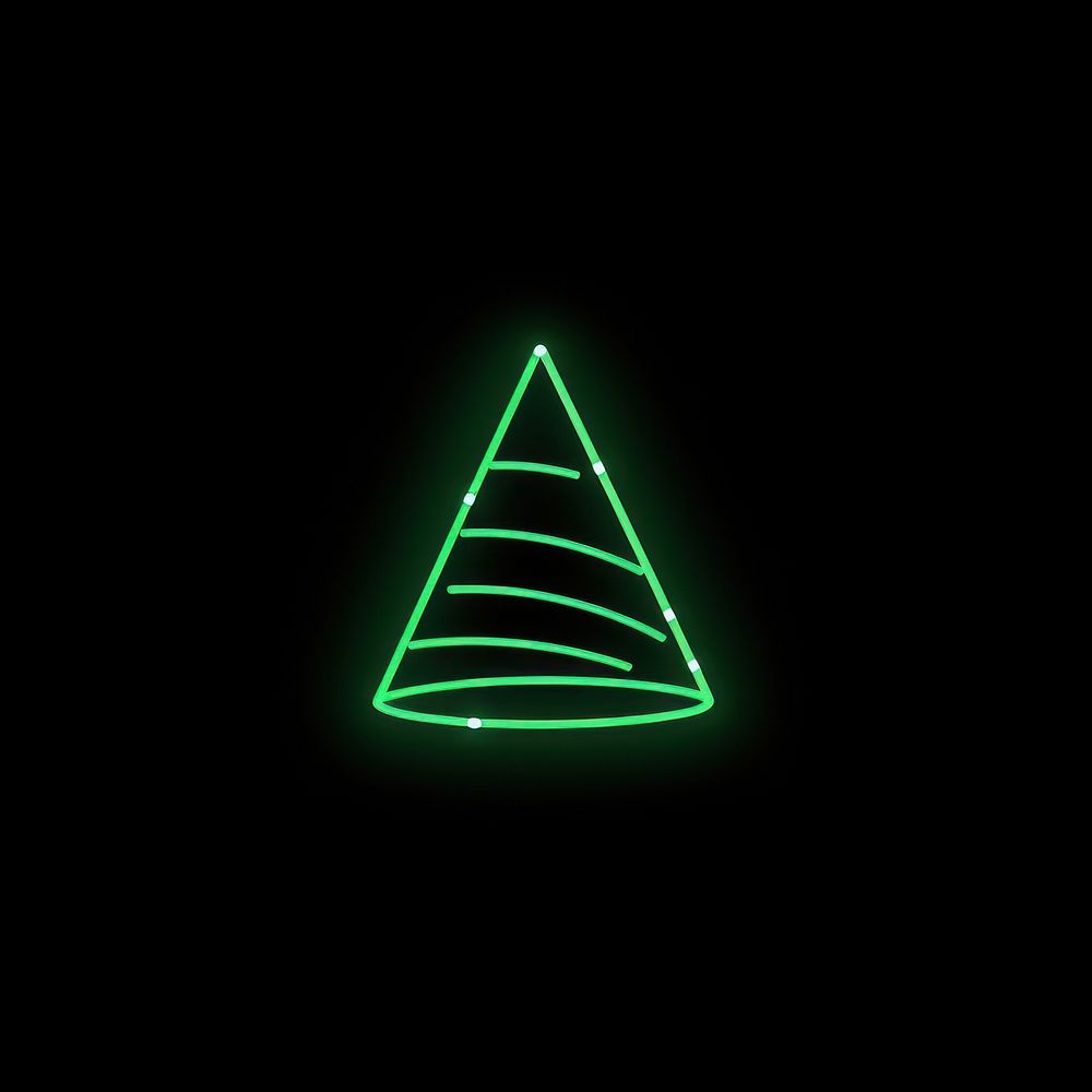 Party hat icon neon light green. AI generated Image by rawpixel.