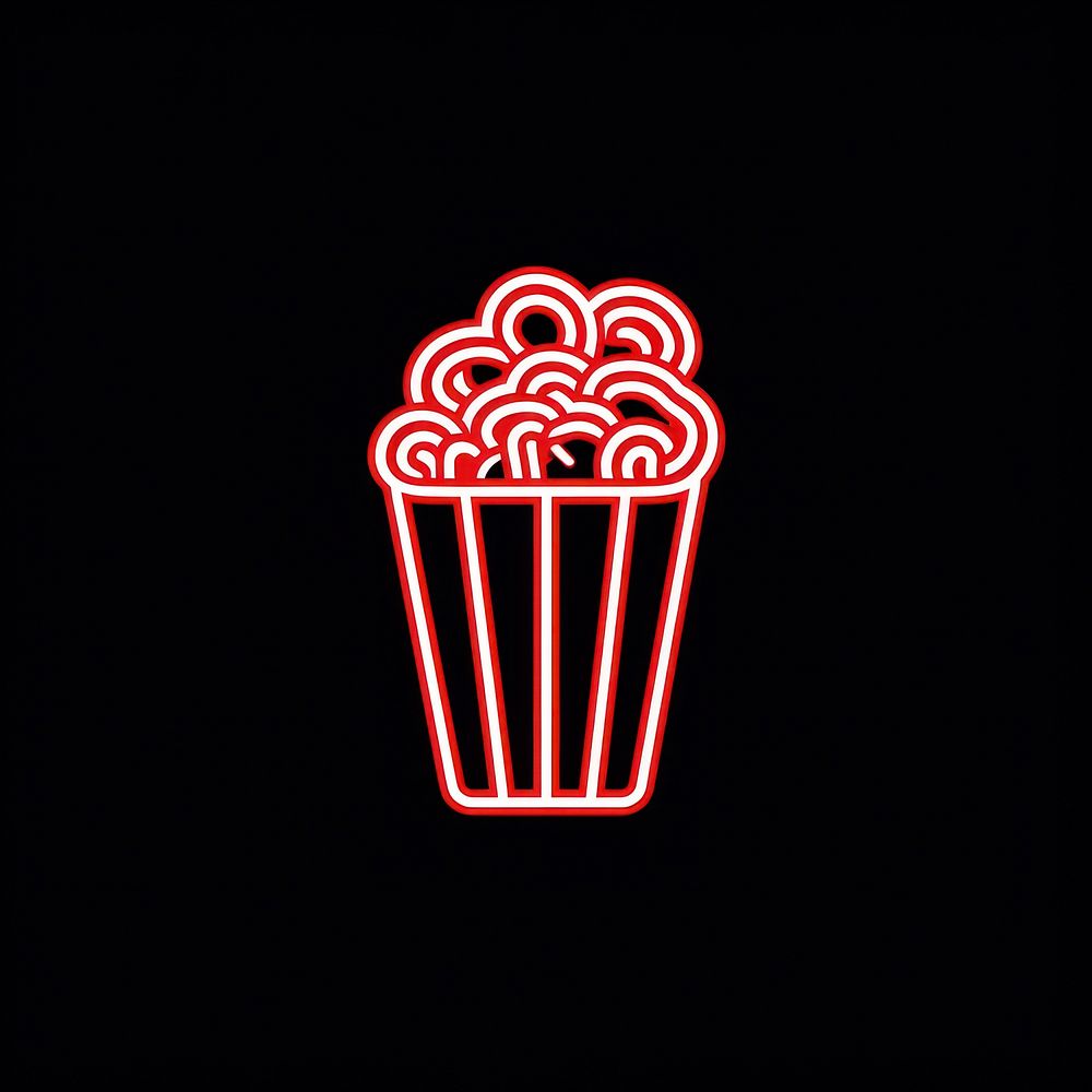 Popcorn icon light line neon. AI generated Image by rawpixel.
