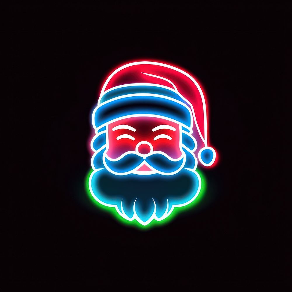 Santa claus neon light night. AI generated Image by rawpixel.