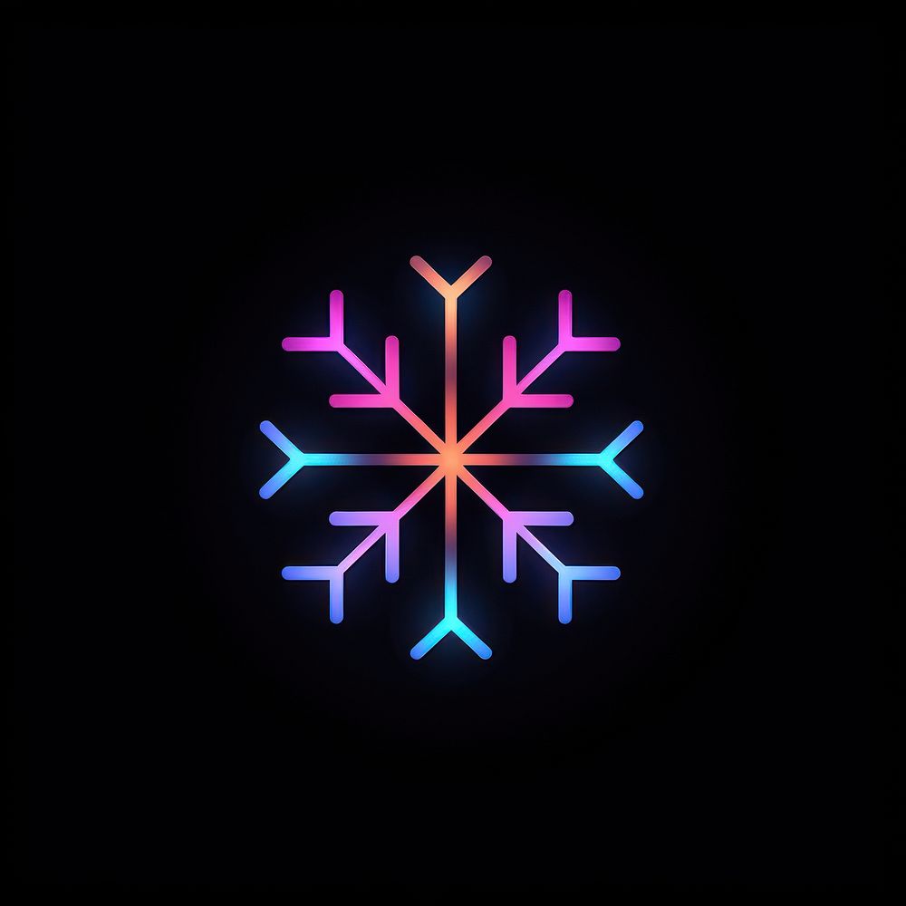 Snowflake neon purple light. AI generated Image by rawpixel.