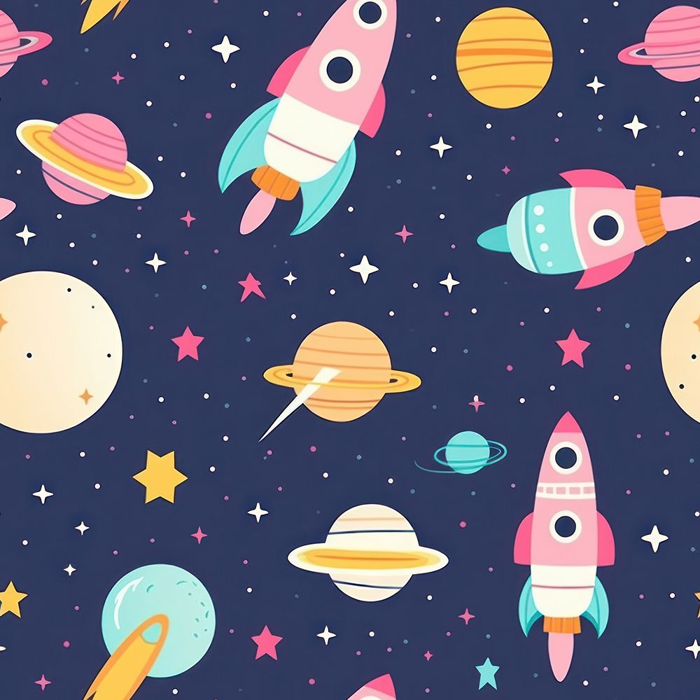 Spaceship pattern backgrounds spaceplane. AI generated Image by rawpixel.