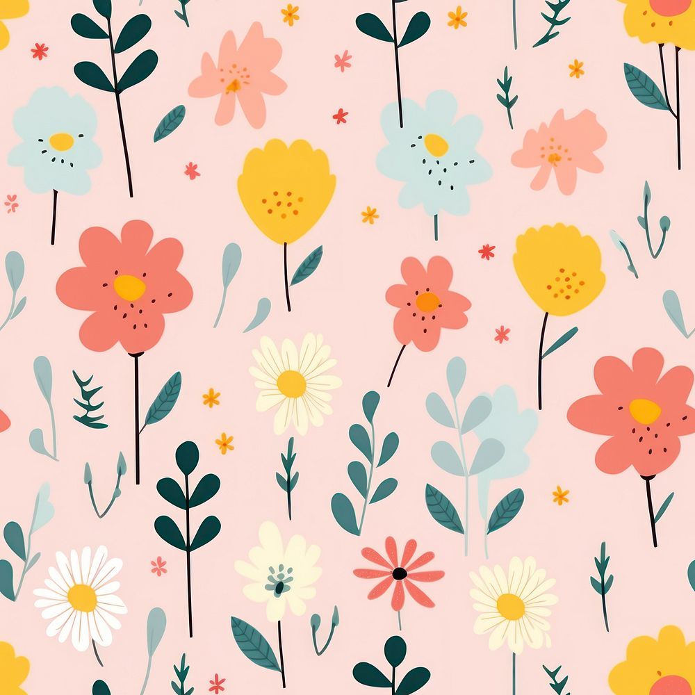Spring pattern flower backgrounds. AI generated Image by rawpixel.