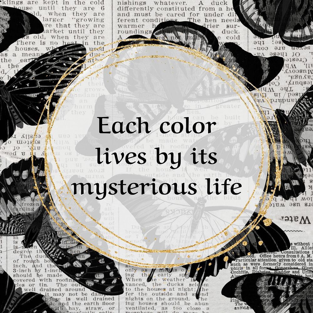 Color quote, art collage Instagram post template